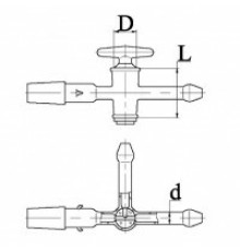 Кран 3-х ходовой К3Х-1-32-2,5 КШ 29/32, ТС, эскиз 4-39-02