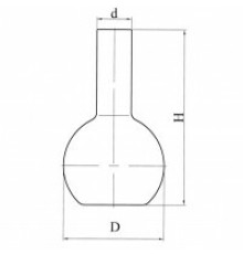 Колба плоскодонная П-2-250-34 с цилиндрической горловиной