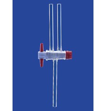 Кран двухходовой Lenz NS14,5, диаметр отверстия 2,5 мм капилляр, PTFE