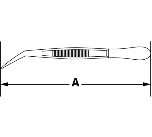 Пинцет Bochem остроконечный изогнутый из нержавеющей стали, длина 160 мм